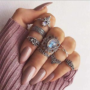 Boho Passion Rings Set 8 Pcs